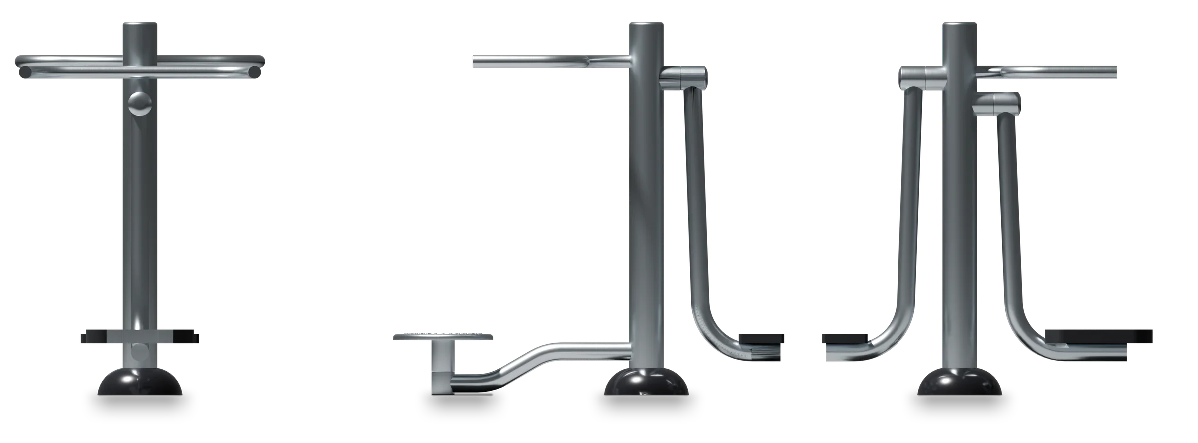 Surfer + Walker + Twister - Stainless steel fitness equipment — Rendering